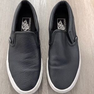 Vans Black Leather Slip-On sneaker